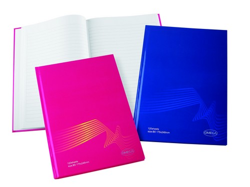CUADERNO TAPA DURA OMEGA, FORMATO B5, 100 HOJAS