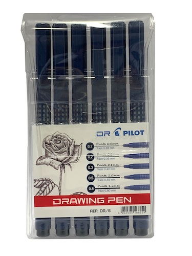 ESTUCHE CON 6 MARCADORES PILOT DR PARA DIBUJO