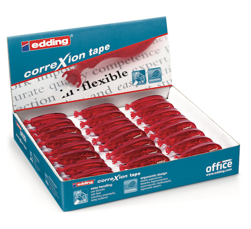 EXHIBIDOR CON 24 CINTAS CORRECTORAS EDDING 7410
