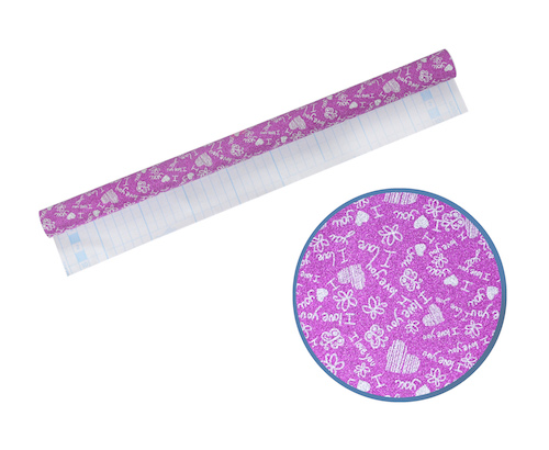 PAPEL AUTOADHESIVO OMEGA FANTASÍA C/BRILLANTINA. 45 CM X 1 MTS. FJ049