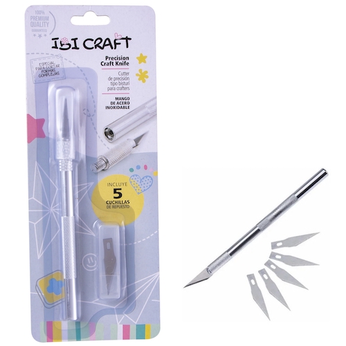 CORTANTE DE PRECISIÓN IBI CRAFT, CUERPO DE ALUMINIO, EN SET C/5 HOJAS