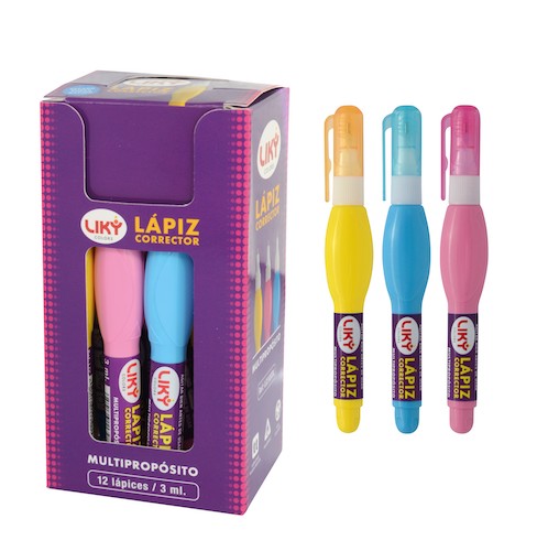 CAJÓN CON 576 LÁPICES CORRECTORES LIKY COLORS, 3 ml