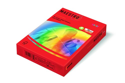 PAPEL DE COLOR MAESTRO CORAL RED  80 GR. A4
