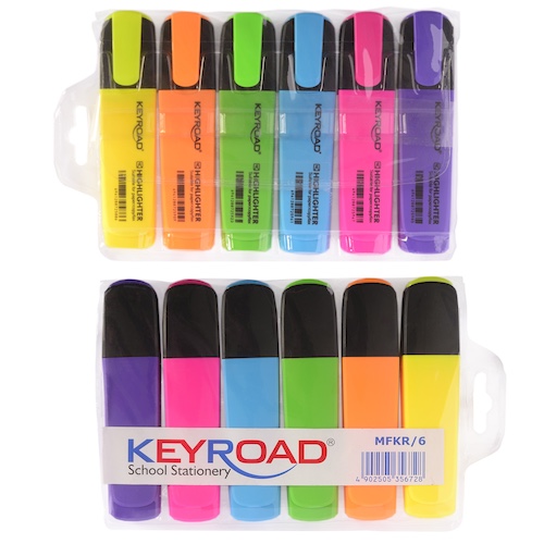 ESTUCHE C/6 RESALTADORES KEYROAD NEÓN, 6 COLORES