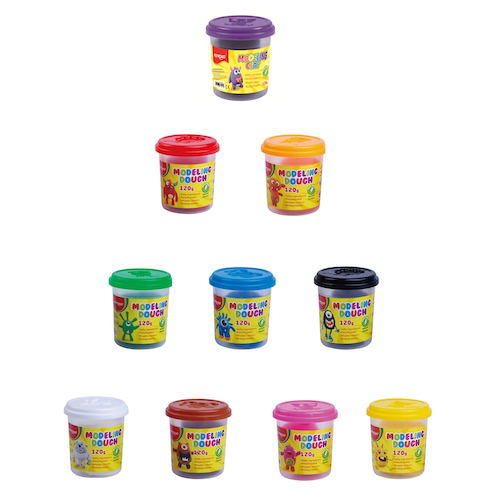 MASA PARA MODELAR INFANTIL KEYROAD, 120 GRS., 10 COLORES