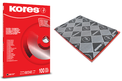 PAPEL CARBONICO KORES NEGRO OFICIO. CAJA C/100 HOJAS