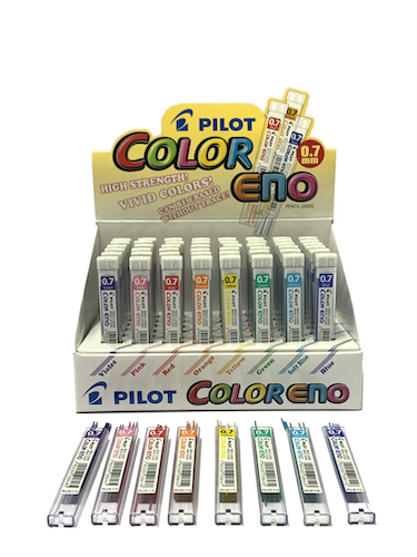 EXHIBIDOR PILOT C/48 ESTUCHES DE 6 MINAS COLOR ENO, 0.7 MM
