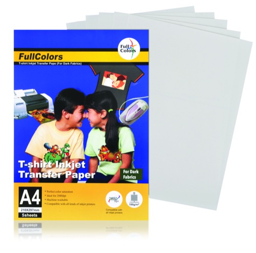 PAPEL TRANSFER PARA TEXTILES OSCUROS A4. 180 GR.