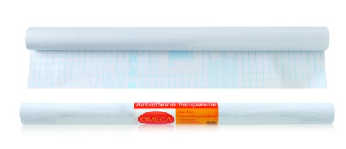 PAPEL AUTOADHESIVO OMEGA COLOR TRANSPARENTE 45 CM X 1 MT