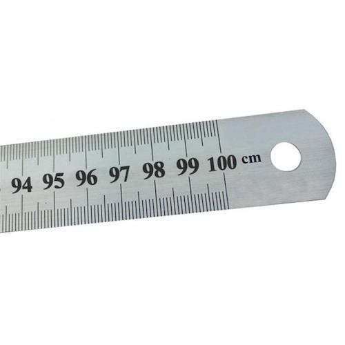 REGLA DE ACERO INOXIDABLE, 100 CMS