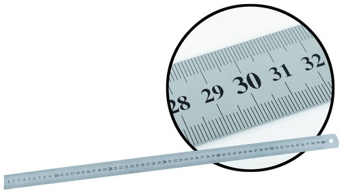 REGLA DE ACERO INOXIDABLE, 60 CMS