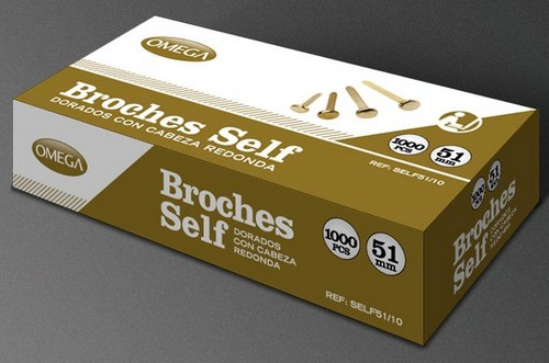 BROCHES SELF DORADOS OMEGA DE 25 MM