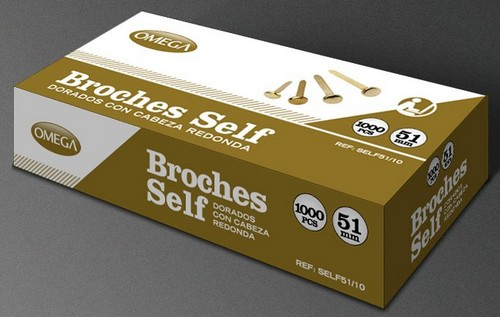 BROCHES SELF DORADOS OMEGA DE 51 MM