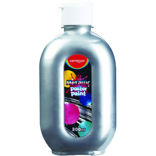 FRASCO DE 300ML DE TÉMPERA INFANTIL KEYROAD, PLATA